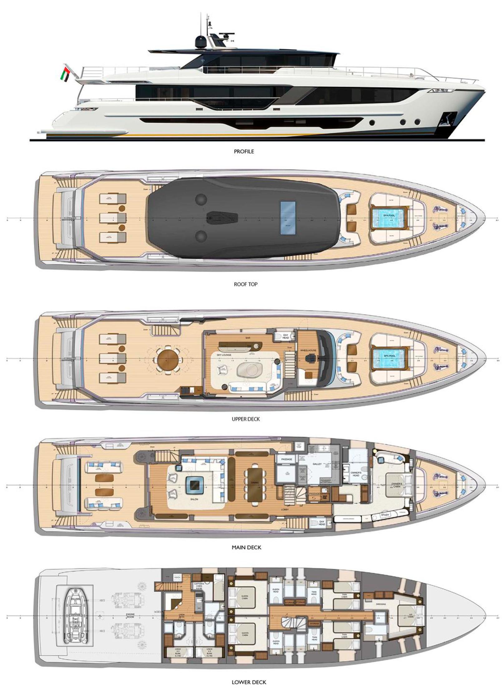 Majesty 111  - Deck Plan